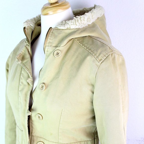Roxy Jackets & Blazers - Roxy Corduroy Jacket Beige Size Small With Hoodie